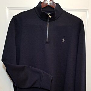 Polo Ralph Lauren ~ 1/4 Zip Cotton Blend Knit Navy Blue Pullover ~ Mens Size XL